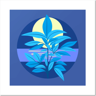 Blue Willow Leaves Posters and Art